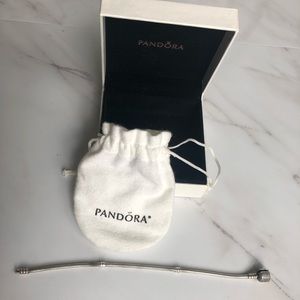 Pandora Sparkling Pavé Clasp Snake Chain Bracelet